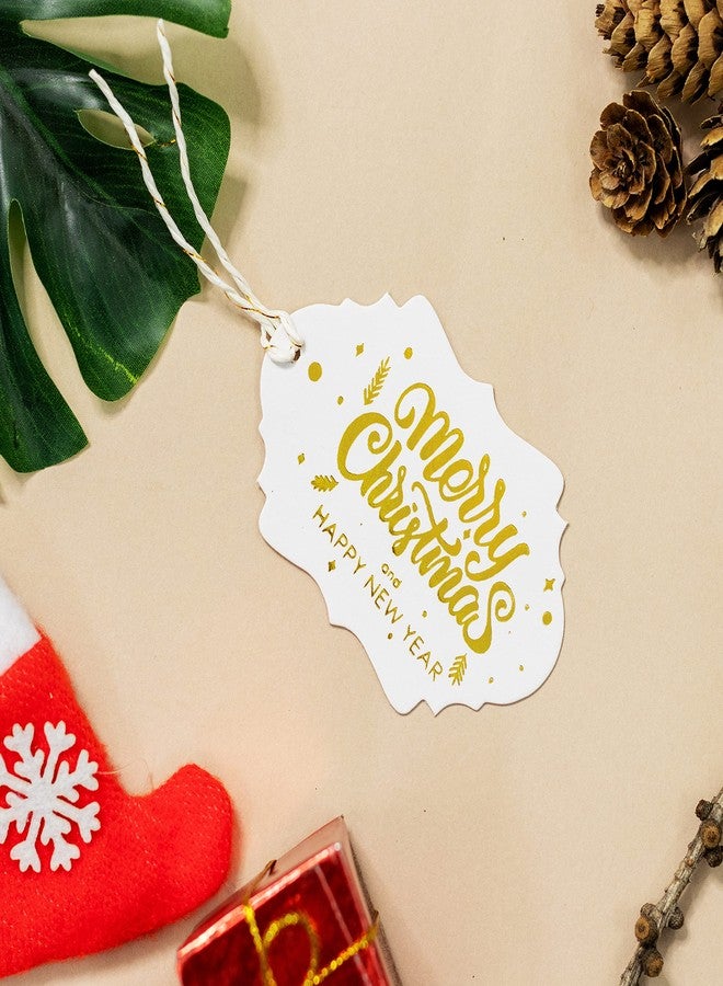 UE Merry Christmas & Happy New Year Gift Tags Gold Foil - Fancy Frame Gift Tags for Christmas (Pack of 30) - Image 2
